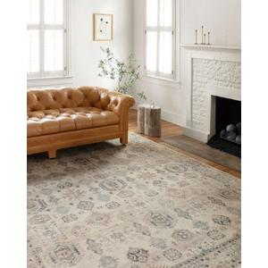 Loloi Hathaway Collection HTH-04 Beige/Multi 5'-0" x 7'-6", .25" Thick Area Rug, Soft, Durable, Printed, Modern, Low Pile, Non-Shedding, Easy Clean, Living Room Rug