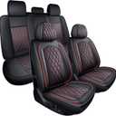 MIROZO Seat Covers, Waterproof Seat Cover Vehicle Cushion Cover Breathable Universal Fit for Most Sedan, Truck and SUV for Tacoma Rogue CX5 Chevy (5PCS Full Set, Black Red)