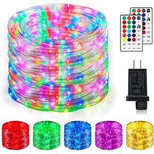 Color Changing Rope Lights 164FT 500 LED Outdoor, String Lights with Plug & Remote | Twinkle Christmas Indoor Bedroom, Waterproof Christmas Lights Outdoor, Rope Lights for Outside,16 Colors