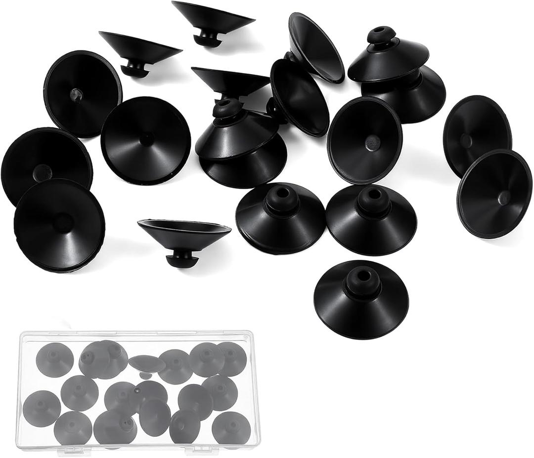 20PCS Aquarium Suction Cups,28mm Rubber Suction Cups for Aquarium,Fish Tank Suctions Cup,Suitable for Fish Tank Pump Aeration Device, Overhead Line Pipe Finishing Decoration, Black