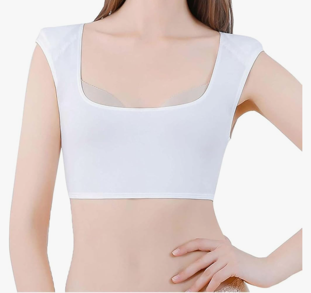 Womens Shaper False Shoulders 2 in 1 Built-in Shoulder Pad Vest Shirt Undershirt M