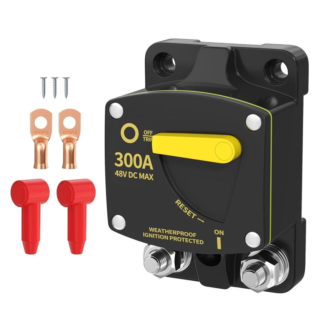 300 Amp Circuit Breaker 12V Automotive Replacement Circuit Breaker Switches & DC Manual Reset 1 Pack