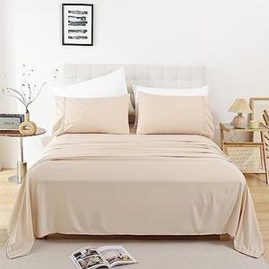 Twin Sheet Set - Luxury Soft Comfy Bed Sheets, Breathable Cooling Hotel Bedding for Women, Men, Teens, 1 Piece  - Cream