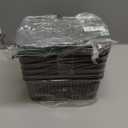 AREYZIN Plastic Storage Baskets Bins With Lid Organizing Container Lidded Knit Storage Organizer Bins for Shelves Drawers Desktop Closet Playroom Classroom Office, 6 Pack (Grey)