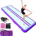 HIJOFUN Premium Air Tumble Track 20ftx3.3ftx4in Gymnastics Tumbling Mat Inflatable Tumble Track with Electric Air Pump for Home Kids/ Gym/ Yoga/ Training/ Cheerleading/ Outdoor/ Beach/ Park Purple