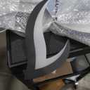 Yfrest Modern Ceiling Fan with Light and Remote, Low Profile Ceiling Fans with Lights, 32 Inch Black Flush Mount Ceiling Fan with 3 Light Color 6 Speeds, Fandelier Ceiling Fans for Kitchen Bedroom 