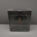 Transparent Can, Bathroom Cans with Lids, 3.5 Gallon Garbage Can for Bedroom, Office, Plastic Slim Waste Basket with Press Top Lid, 15L Clear Bin for Home, Kitchen (Gray) (Black)