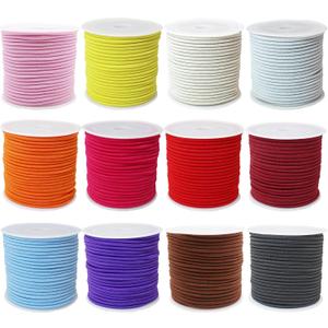 12rolls Colored Elastic Stretch String Assortment 2mm 300ft Elastic Round Beaded Cord Small Bungee Shock Cord for Pony Silicone Beads Large Hole Bead Keychain Bracelet DIY Crafts & Sewing (ZH169)