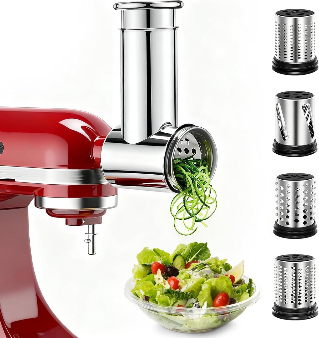 Stainless Steel Slicer Shredder Attachments for Stand Mixers, Vegetable Shredder, Cheese Grater, Salad Maker, Food Slicers Chopper Grinding Powder Accessories