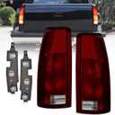 Nilight Taillight Assembly Compatible with 1988 1989 1990 1991 1992 1993 1994 1995 1996 1997 1998 1999 Chevy GMC C/K Suburban Blazer Tahoe Yukon 2000 Cadillac Escalade Silverado Sierra Pair Dark Red (Dark Red-Pair of Driver and Passenger Side)