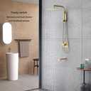 SOOOHOT Brushed Gold Shower Fixtures, Gold Shower Faucet Set with 12 Inch Gold Shower Heads with Handheld Spray Combo and Tub Spout, Shower Systems with Rain Shower and Handheld (Valve Included)
