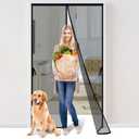 Magnetic Screen Door -Fit for Door Size:32x80 Inch, Hands Free Mesh Partition, Heavy Duty Screen Door Mesh Curtain Keeps Bugs Out, Frame Hook & Loop, Pet and Kid Friendly, Itself Size 34x82