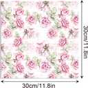 24Sheets Pink Rose Scrapbook Paper Pad, Romantic Flower Double Sided Craft Decorative Paper, DIY Card Making Album Magazine Decoration for Wedding Birthday Baby Shower Party Supplies
