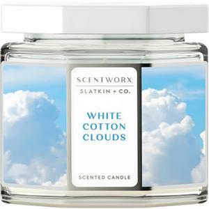 YR Scent White Cotton Clouds Home Fragrance Candle  14.5 oz 3-Wick Glass Jar