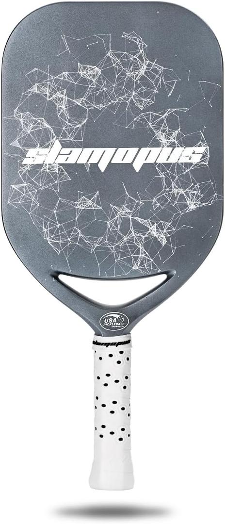 Pro Pickleball Paddle| T700 Carbon Fiber Pickleball Paddles with 16mm Polymer Honeycomb Core & Overgrips| Premium Pickle Ball Racket Enhanced Control & Spin & Power| USAPA Approved (Gray)