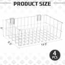 Hicarer 4Pcs Metal Slatwall Baskets and Bins Set Hanging Storage Baskets for PVC Slatwall Mounted Accessories Storage Display on Garage Panels(14.5x8.5x5,White)