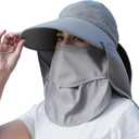 360 Full Protection Sun Hat for Women UV Protection, UPF50+ Ultimate Sunshield, Sun Visors, Bucket Hat for Man Fishing Hat Hiking Hat Women Summer Hats Detachable Multi-Functional Design (Grey)