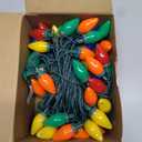 Brightown C9 LED Christmas String Lights, 66ft Multi-Color Outdoor Light String with 100 Smooth Opaque Bulbs, Plug-in Vintage Roofline Lights String for Outside Patio Christmas Holiday Decor