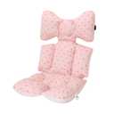 Baby Seat Pad Liner for StrollerSoft and Breathable3D Air Mesh Cotton Universal Baby Stroller Cushion (Pink Cross)