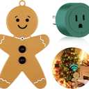Enhon Wireless Remote Switch for Christmas Tree Lights, Works Up to 82 Feet Away, Gingerbread Man Wireless Remote with Electrical Outlet for Christmas Tree and Light