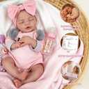 WOOROY Realistic Reborn Baby Dolls Girl, 18 inch Lifelike Real Life Newborn | Weighted Soft Cloth Body, Poseable Limbs, Realistic Details, Complete Accessories, Handmade Toy for Kids Age 3+ and Collector