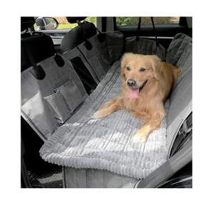 Awjcsv Dog Car Seat Cover for Back Seat, Dog Bed for Car, Fit for Backseat Extenders, Car Seat Protector, Nonslip Soft Durable for Cars Trucks and SUVs (Gray, 24.8" x 54")