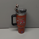 40 oz Football Tumbler with Handle and Straw, Stainless Steel Insulated Cup 40 oz, Reusable Football Coffee Mug with Leak Proof Lid