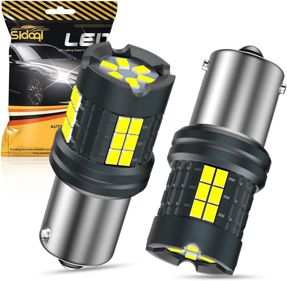 Sidaqi 1156 LED Bulb White CANBUS Error Free LED Reverse Backup Light 4000LM 30SMD P21W 1141 BA15S 7506 Blub Built-in Load Resistor Anti Hyper Flash for Turn Signal Light DRL 12-24V (Pack of 2)