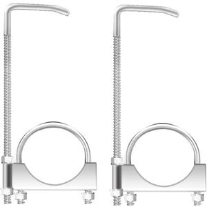 2 Pcs 3" Universal Exhaust Clamp with Hanger,Exhaust Hangers Fits 3" Exhaust Pipe