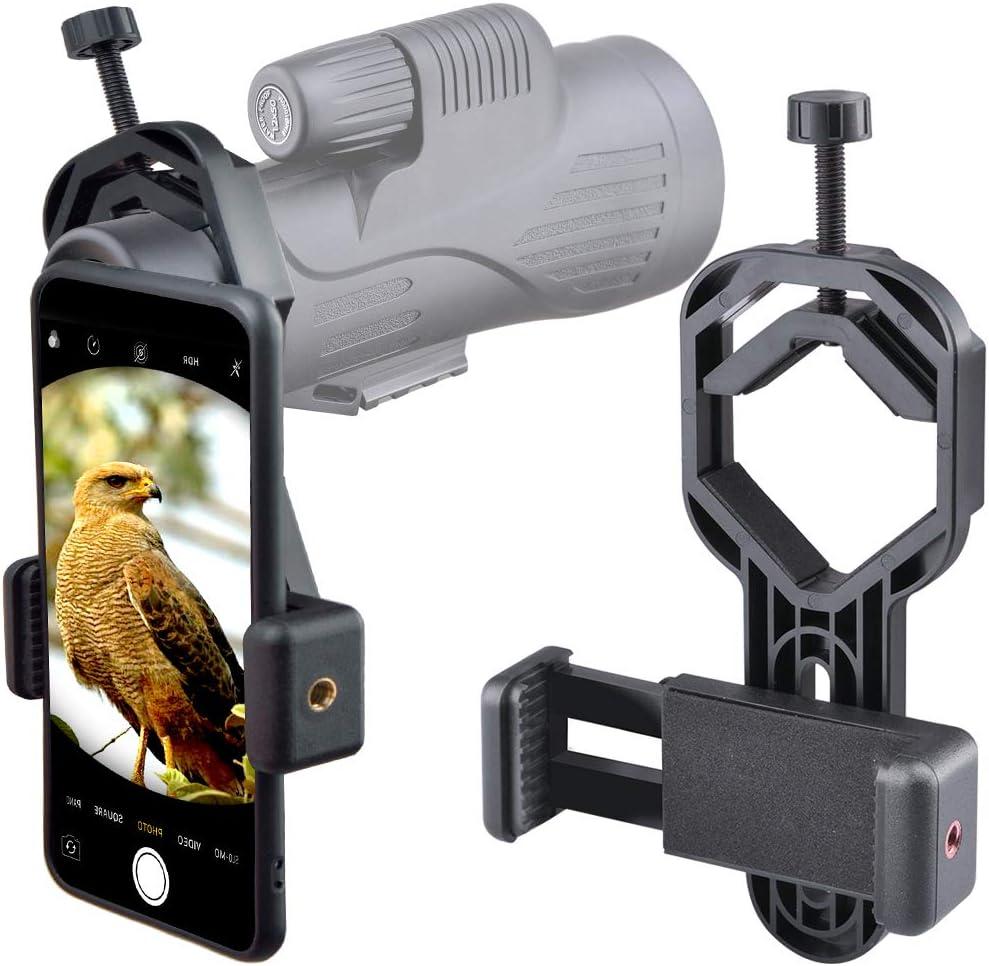 Smartphone Telescope Adapter Camera Mount, Universal Phone Mount, Work with Telescope Spotting Scope Microscope Monocular Binocular - Fits iPhone, Samsung, HTC, LG and Smartphone