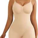 Shapewear for Women Tummy Control Bodysuit Mid Thigh Body Shaper Shorts for a Lifted Look, Medium