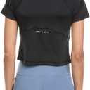 Sweaty Betty Women's All Day Active Short Sleeve Cropped Workout T-shirt (Black, L)