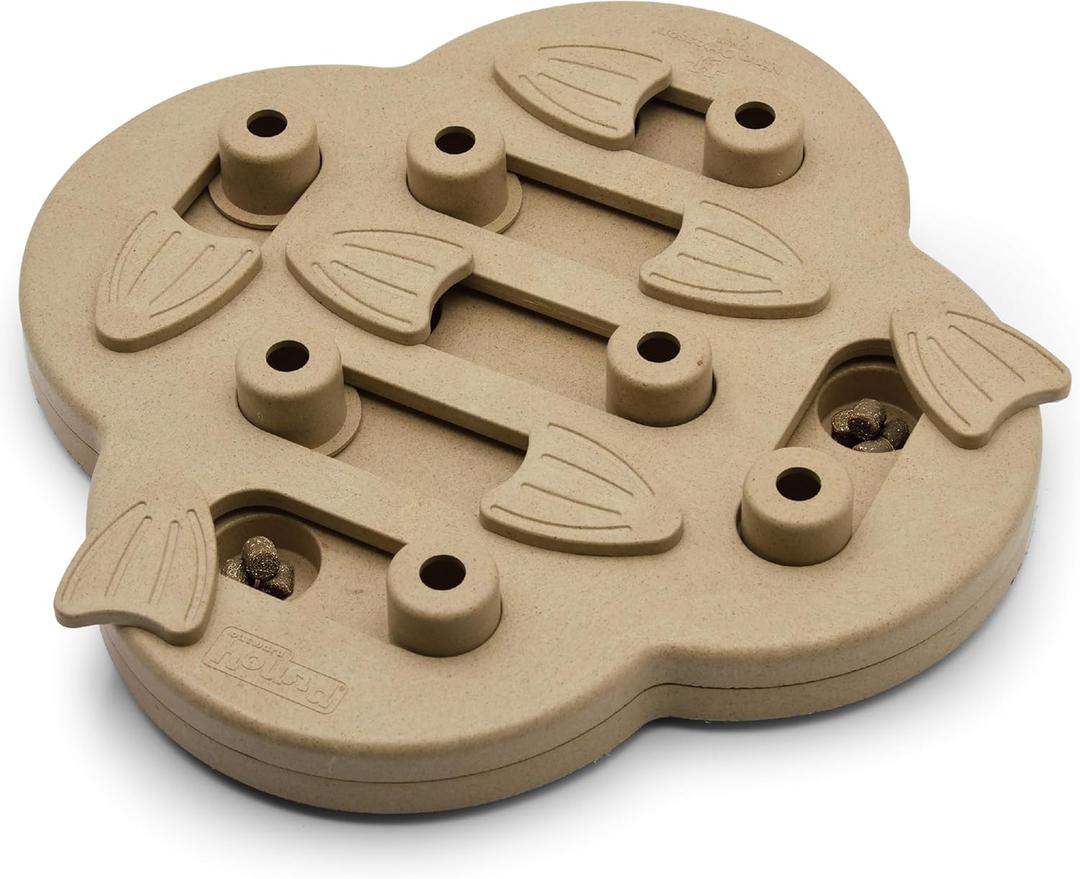 Outward Hound by Nina Ottosson Dog Hide N' Slide Treat Puzzle Enrichment Toy, Level 2 Intermediate, Tan, Composite (1 Count (Pack of 1))