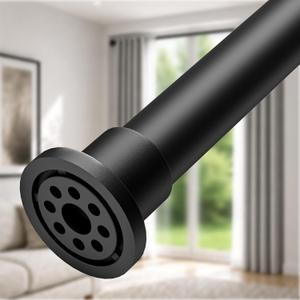ALLZONE Heavy Duty Tension Curtain Rod for Window, 123-160 Inch, Extra-Long
Extra-Thick 1.26" Diameter Rod, Renter-Friendly, Strong Spring Tension, Versatile Use in Shower, Patios, Room Divider, Black