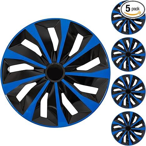 16" Blue Wheel Rim Cover Hubcaps Replacement R16 Hub Caps Snap On Universal Wheel Rim Cover ABS Exterior Accessories for Car Trunk SUV Set of 4