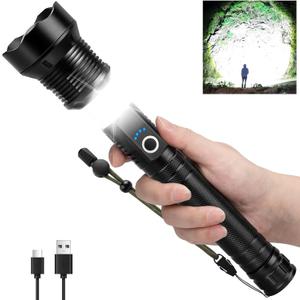 Rechargeable LED Flashlight 99,000 Lumens, High Powerful Flashlights with 8 Modes, IPX7 Waterproof, Handheld Flash Light for Camping Hiking Emergency Home