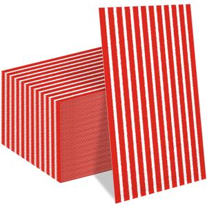 Whaline 100 Pcs Red and White Stripe Guest Napkins Disposable Striped Dinner Paper Napkins Decorative Hand Towel Napkin for Wedding Birthday Party Supplies Kitchen Bathroom Table Decor