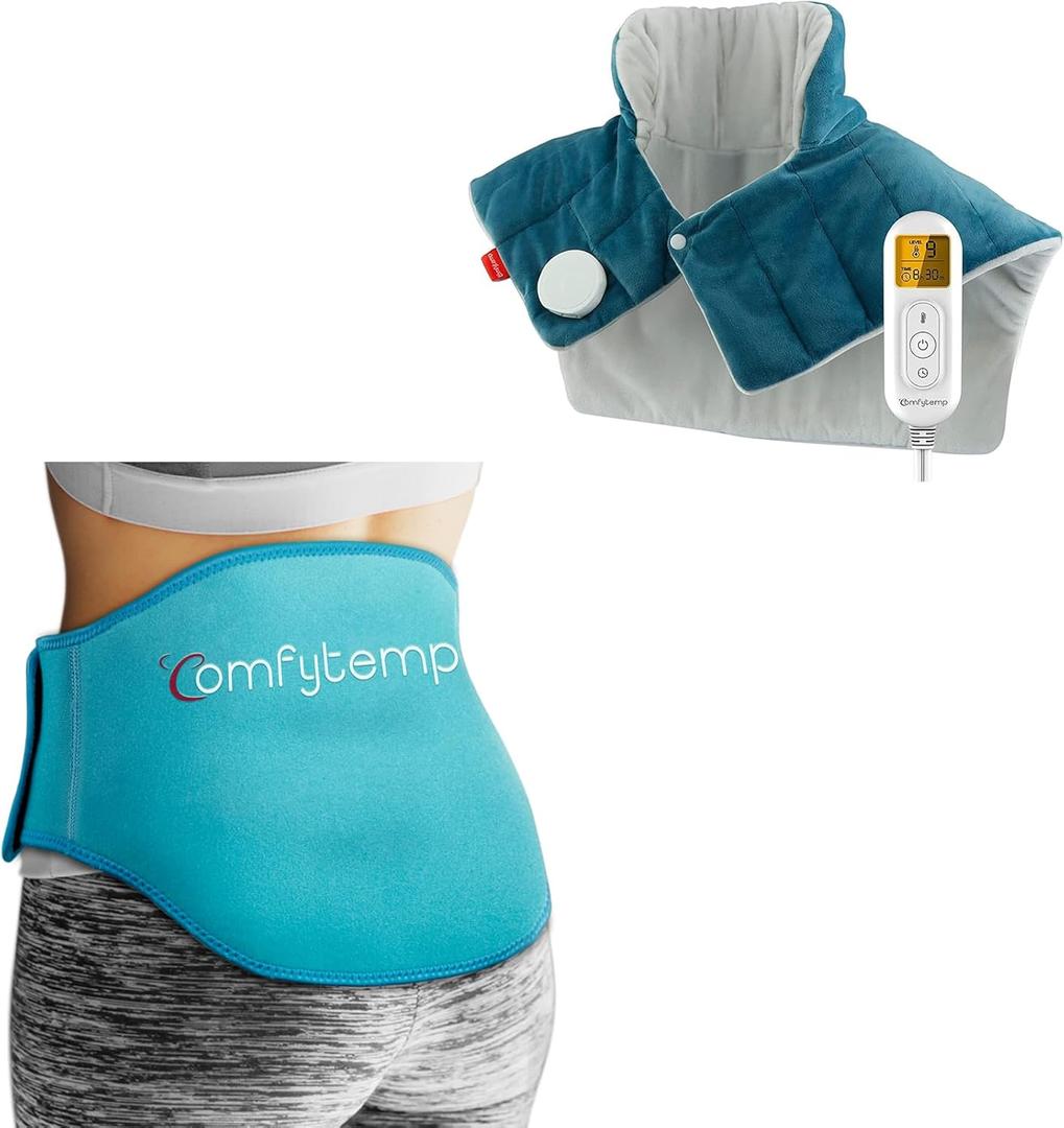 Comfytemp Gel Ice Pack for Back and Neck Shoulder Heating Pad Bundles