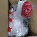 Christmas Lighted Dog Decoration Pre-lit 3D Glittered Fluffy Puppy Battery Operated Lighted Up Standing Ornament Outdoor Indoor Christmas Decoration for Home Lawn Yard Garden Display