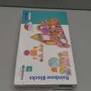 Agirlgle Wooden Rainbow Building Blocks for Kids 32 Pcs Rainbow Stacker Stacking Blocks Game Colorful Construction Toys Preschool Learning Educational Toys -Geometry Wooden Blocks for Boys & Girls