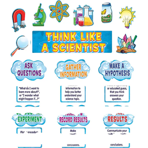 27PCS Think Like a Scientist Bulletin Board Set Science Posters Classroom Decor for Teachers Elementary Science Lab Cutouts for Class School Classroom Bulletin Board Office Party Decoration Supplies