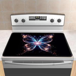 Stove Cover Stove Covers For Electric Stoves Foldable Multipurposeglass Top Protector Thick Natural Rubber Anti-Slip Coating Expands Usable Space (27.9inx20in) (Line Butterfly)
