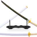 Demon Slayer Sword for Kids 31inch - Bamboo Blade with Belt and Sword Stand - Anime Sword Original TextureDemon Slayer Katana for Cosplay Purpose, Large