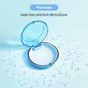 2 x Transparent Retainer Holder with Lanyard, Travel Night Guard Box with Vent Holes, Compact Portable Mouthguard Container, Aligner Case Compatible with Invisalign (Clear Blue)