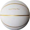 White/Gold Leather Basketball