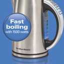 Hamilton Beach 1.7 Liter Temperature Control Electric Kettle, Water Boiler & Heater, Fast Boiling 1500 Watts, BPA Free, Cordless, Auto-Shutoff and Boil-Dry Protection, Stainless Steel (41020R) (1.8 Quarts)
