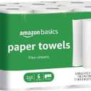 Amazon Basics 2-Ply Flex-Sheets Paper Towels, 6 Basics Rolls = 20 Regular Rolls, Everyday Value with 150 Sheets per Roll