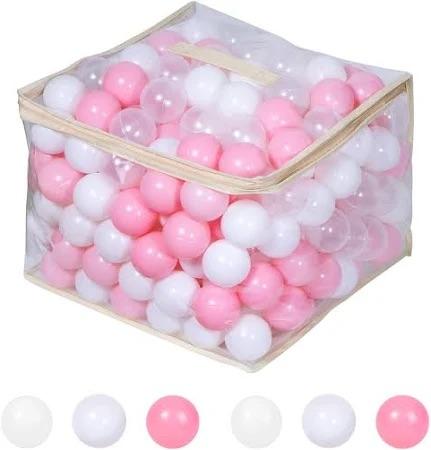 MoonxHome Ball Pit Balls for Toddlers, BPA Free Crush Proof Plastic Toy Balls for Ball Pit, Children's Pool Water Toys, Macaron Ocean Balls for Play Tent 2.15 Inch Pack of 100