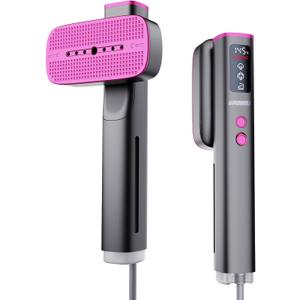 Travel Garment Steamer for Clothes: 100V-220V Dual Voltage Hand Portable Hand Held 2 In 1, 20s Smart Fast Heat Up Handheld Clothing Steamer, 4 Modes with LED Display, Global Travel Size