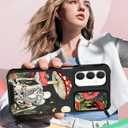 for Samsung Galaxy A25 5G Phone Case - [2in1] Women Cute Girls Phone Cover Skull Skeleton Cool Design Camera Cover Compatible with MagSafe Ring Holder Stand for Samsung A25 5G Cases 6.5